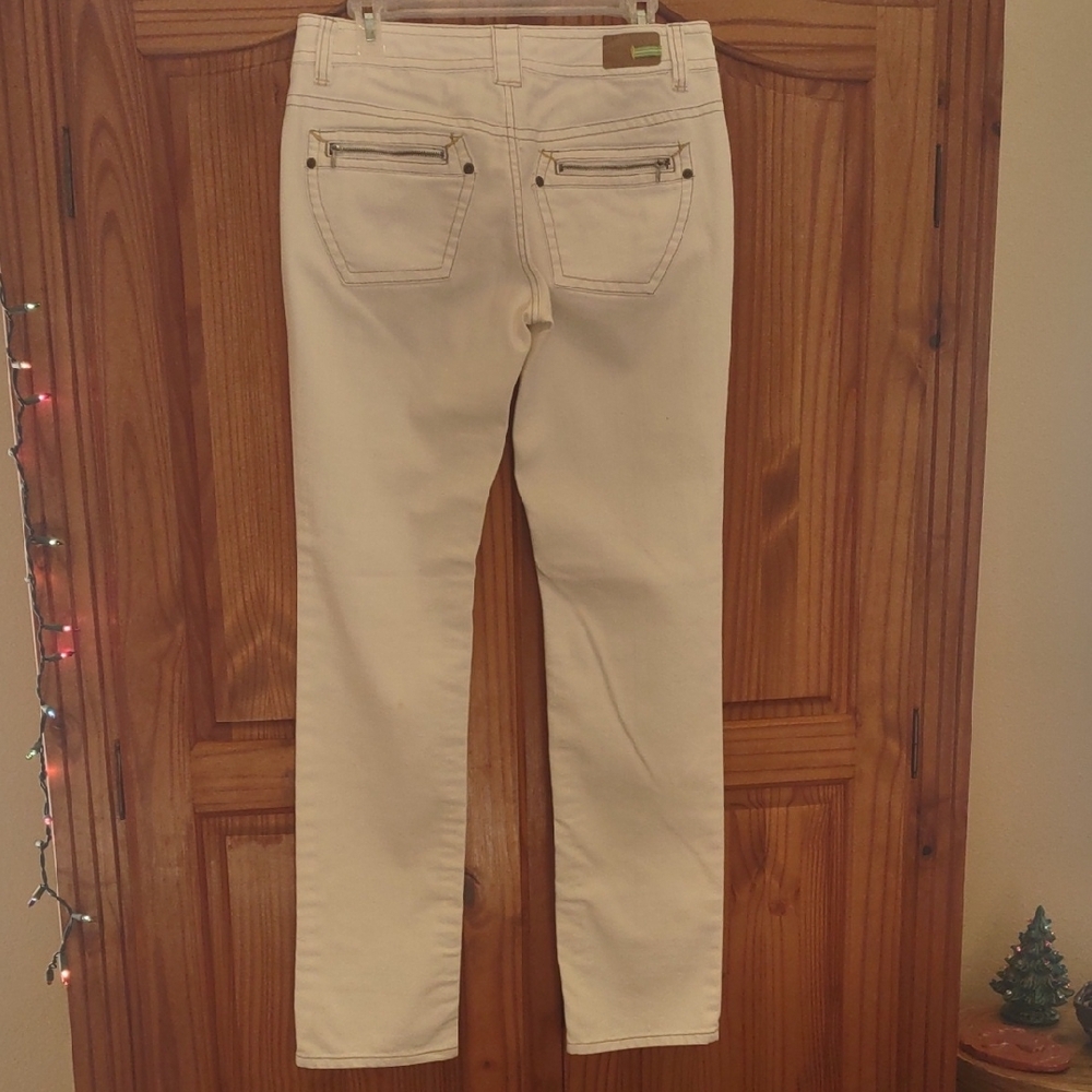 UNIONBAY Lexington Lo-Low Women's Retro Cream Straight Leg Stretch Jeans
